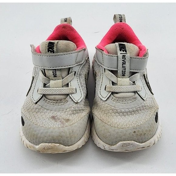 Nike Revolution 5 Toddler Girl's Size 6C  Light Gray/Pink Sneakers BQ5673-010 - Picture 1 of 7